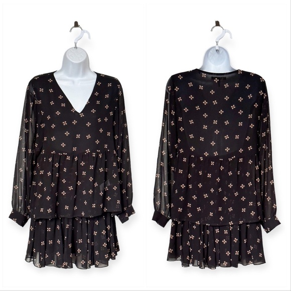 Maje Skirt Set in Printed Chiffon, Jouet Skirt, Leona Top, Size 2/M - Picture 2 of 16